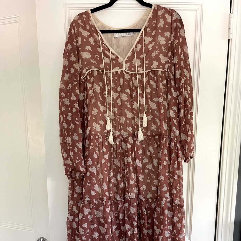 Christy Dawn Rust Floral Dress. Size Xs/S